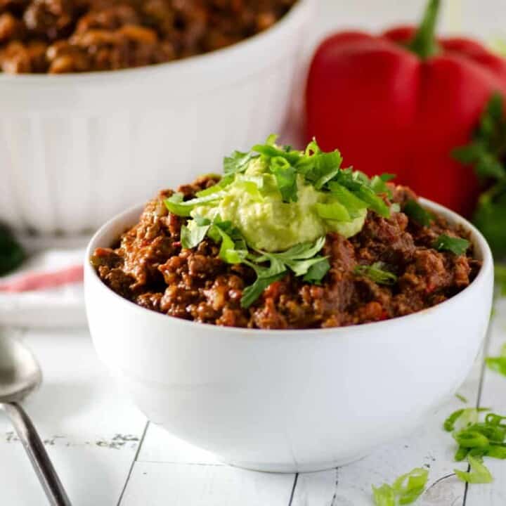 Paleo Chili with Avocado Crema