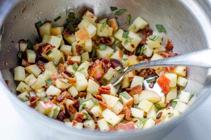 Apple Bacon Sage Stuffing | paleoscaleo.com