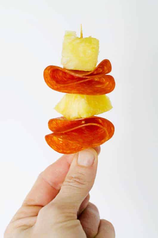 Pepperoni and Pineapple Skewers | PaleoScaleo.com