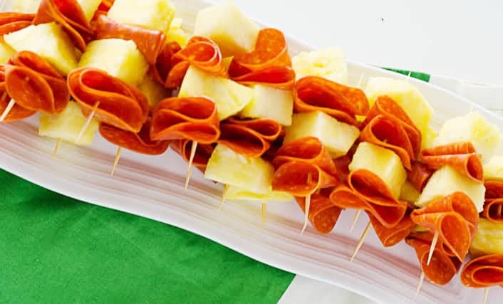 Pepperoni and Pineapple Skewers | PaleoScaleo.com