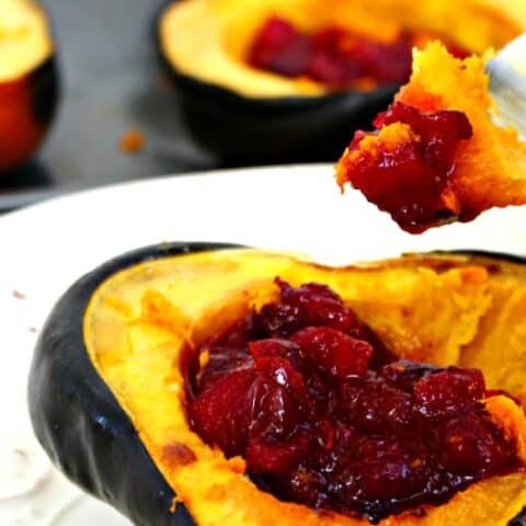 Apple Cranberry Stuffed Acorn Squash