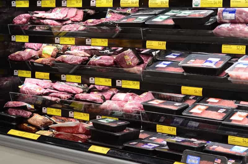 beef section at Aldi