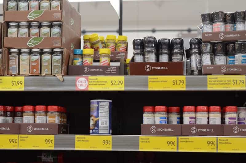 spices and seasonings at Aldi