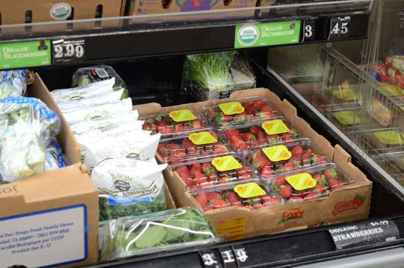 containers of strawberries at Aldi