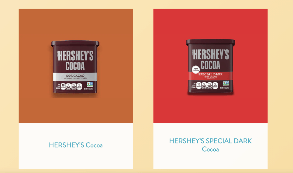 hershey's cocoa packages