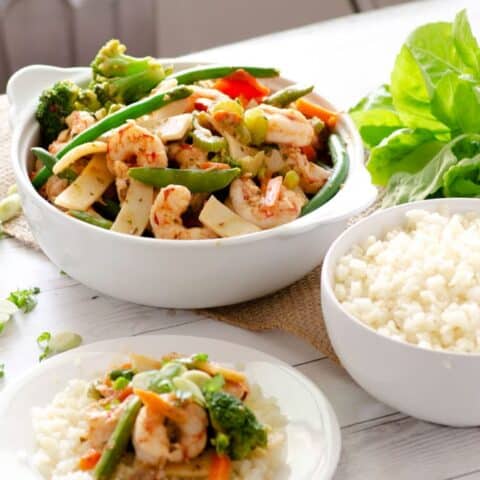 Lemongrass Basil Paleo Shrimp Stir Fry