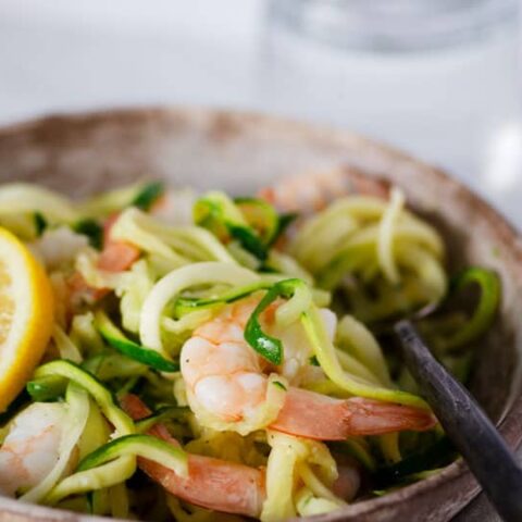 One Pan Paleo Shrimp Scampi