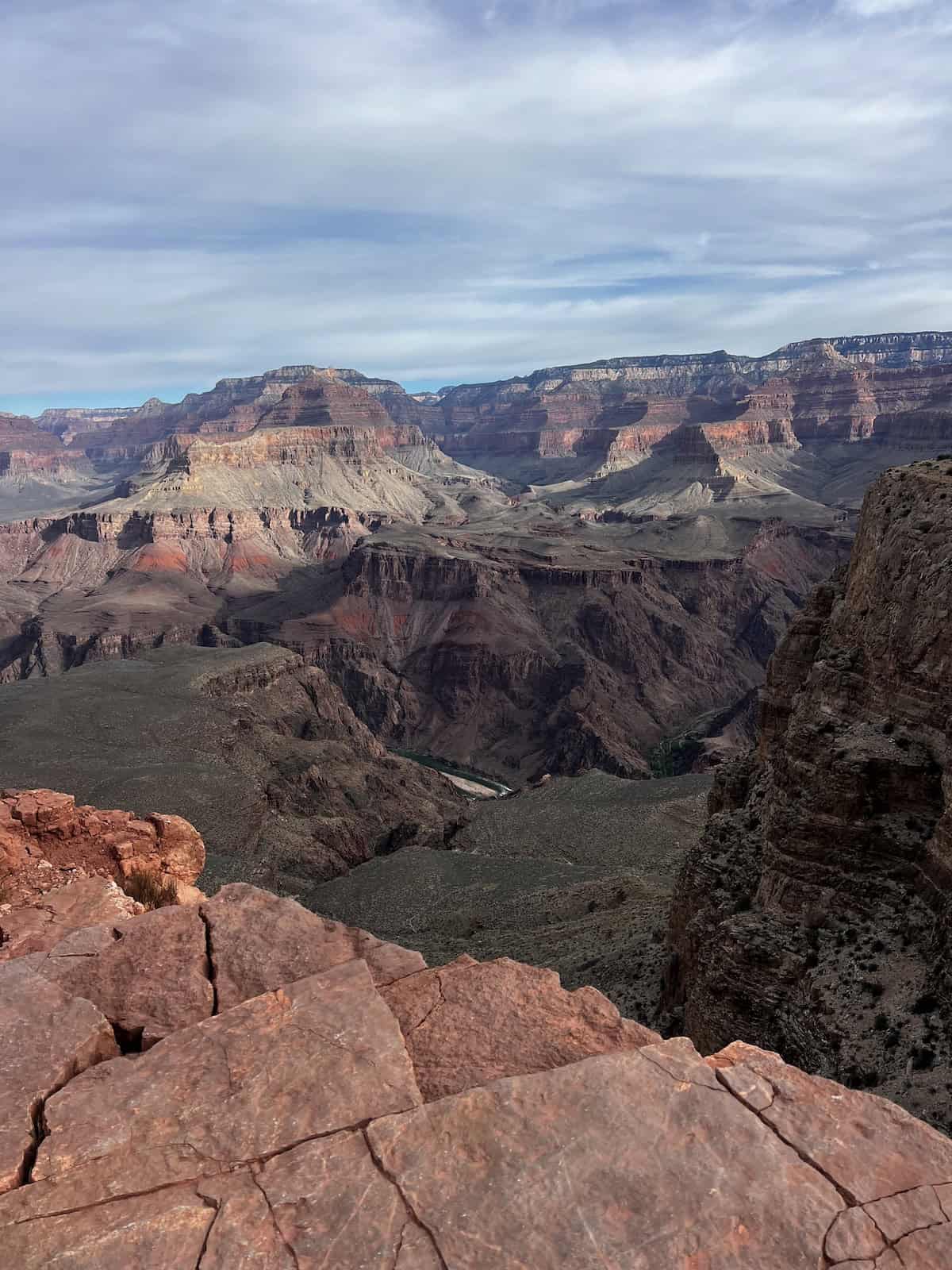 view of colorado river from south kaibab trail grand canyon