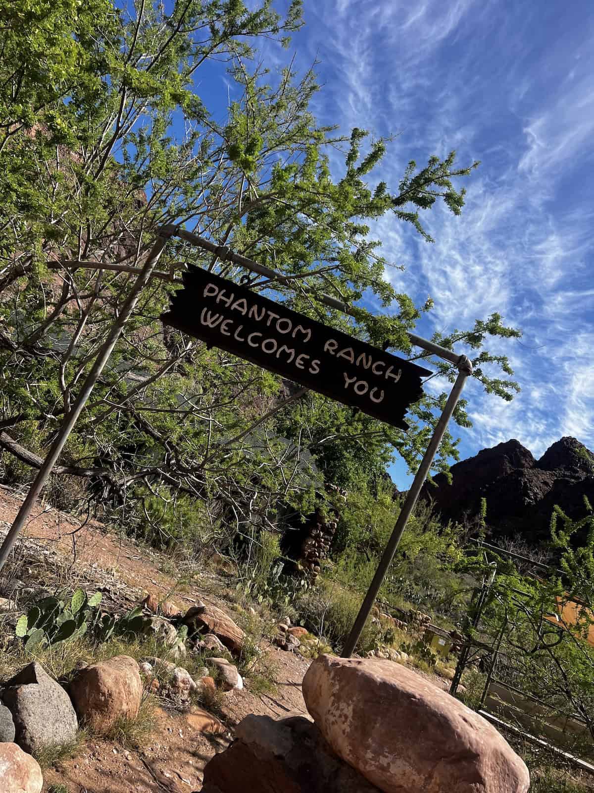 phantom ranch welcome sign